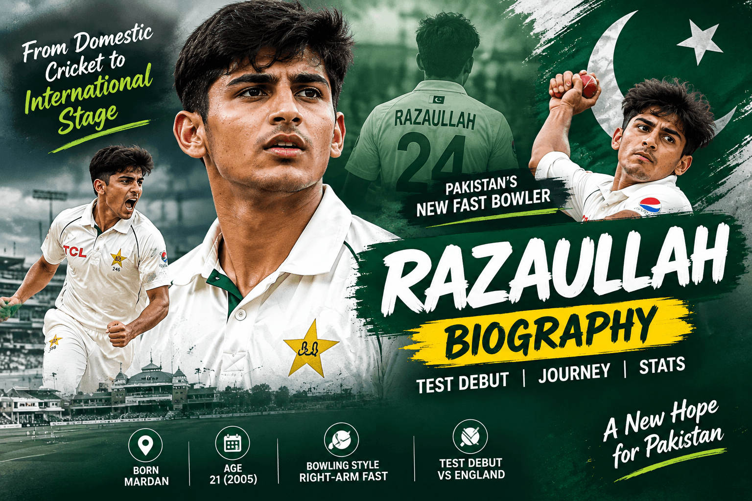 Razaullah Biography: Pakistan’s New Fast Bowler Makes Dream Test Debut