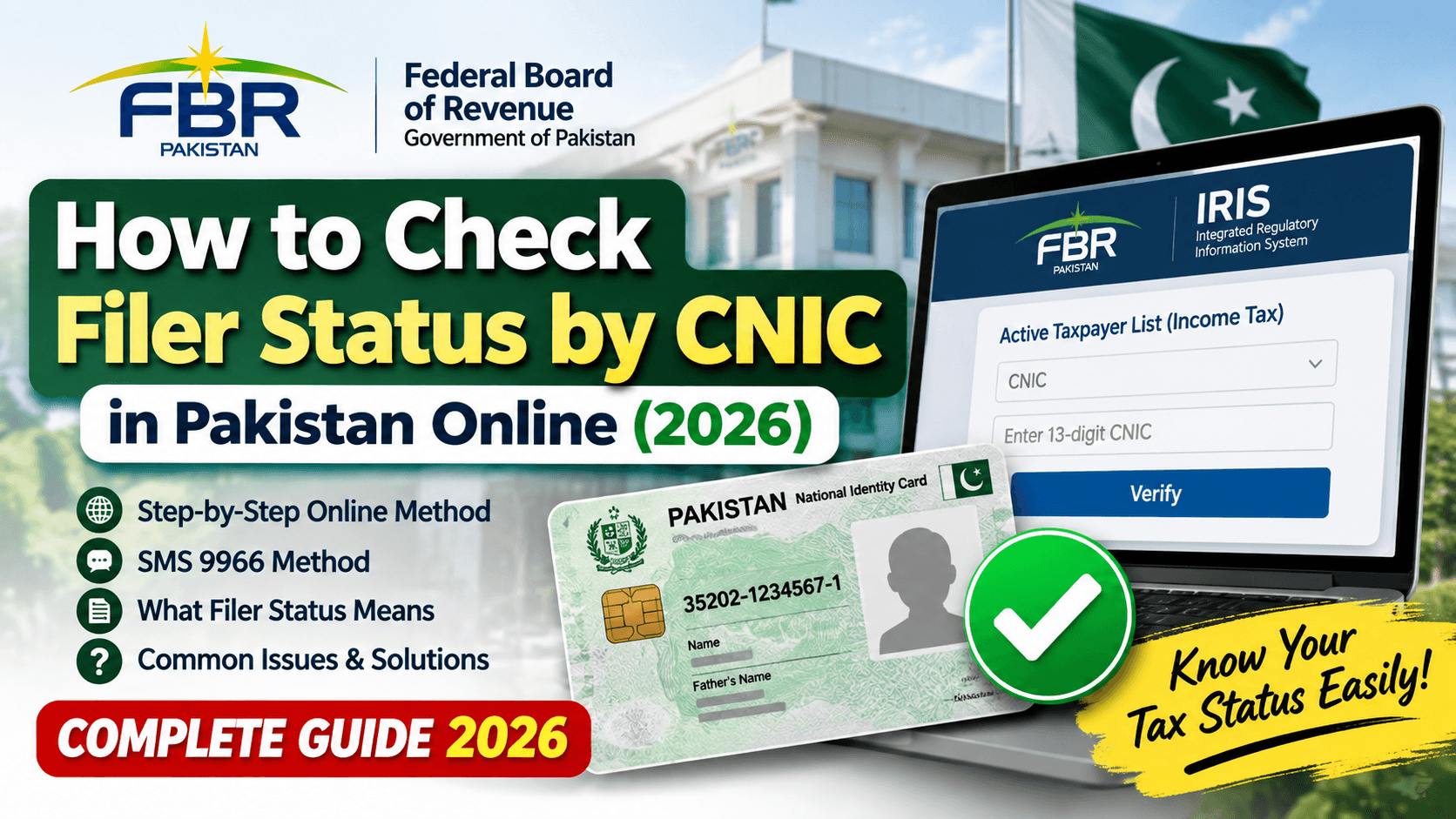 How to Check Filer Status by CNIC in Pakistan Online (2026)