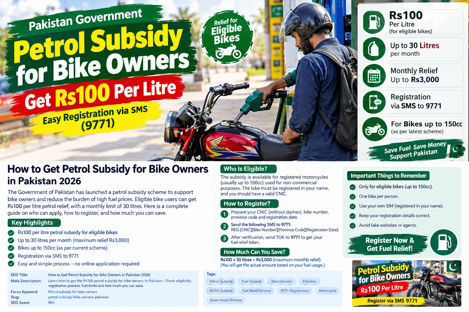 Petrol Subsidy for Bike Owners in Pakistan 2026 – How to Register