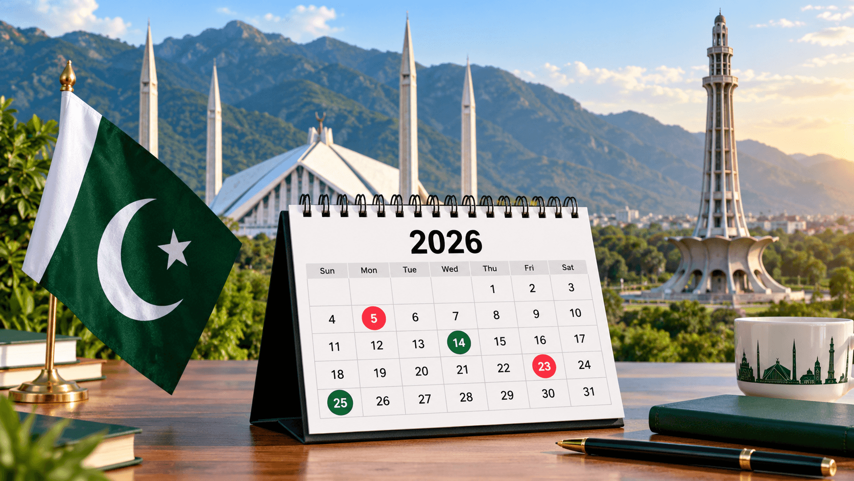 Pakistan Public Holidays 2026 complete official holiday calendar
