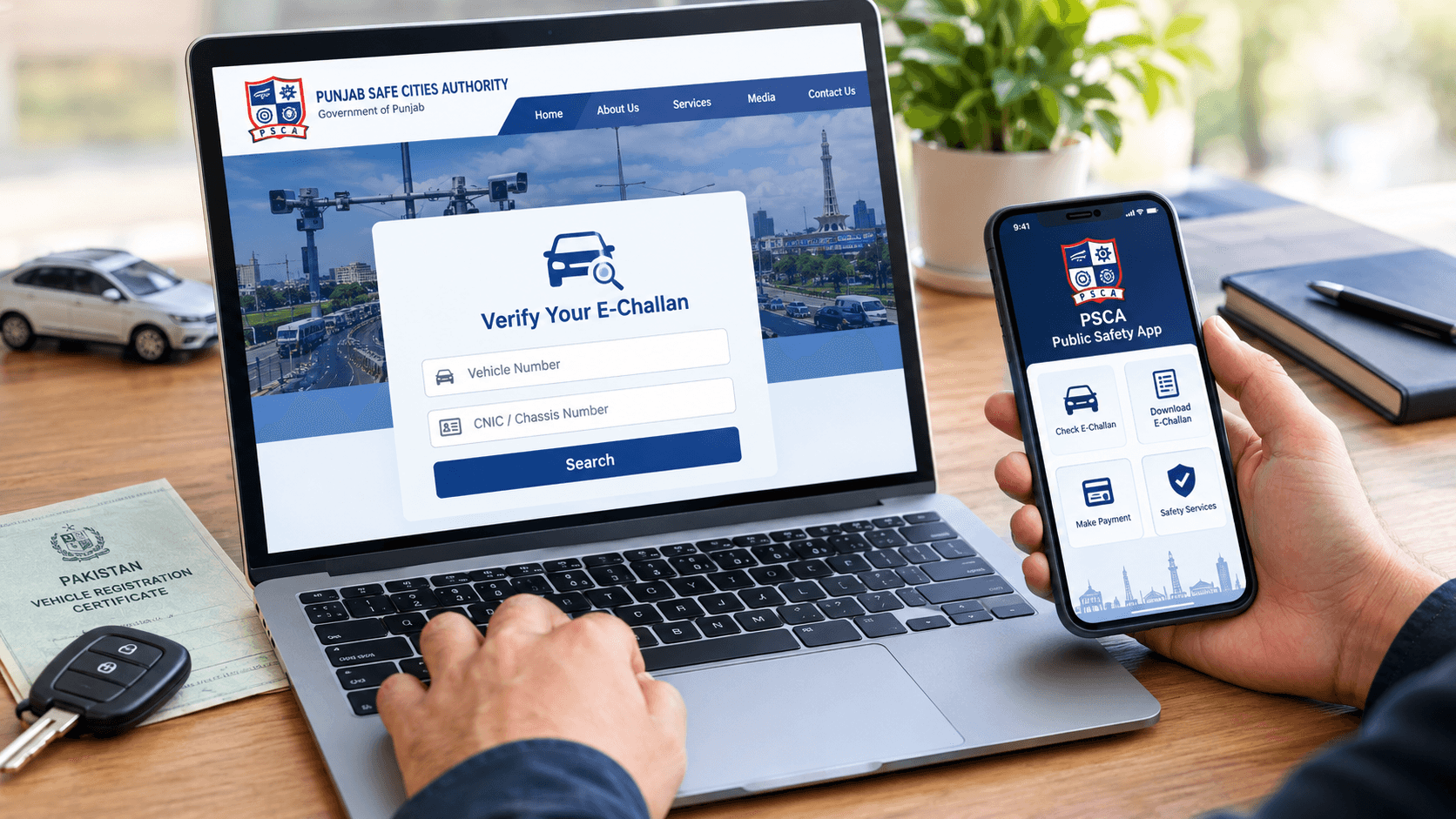 Check Traffic Challan Online in Punjab through PSCA e-Challan system