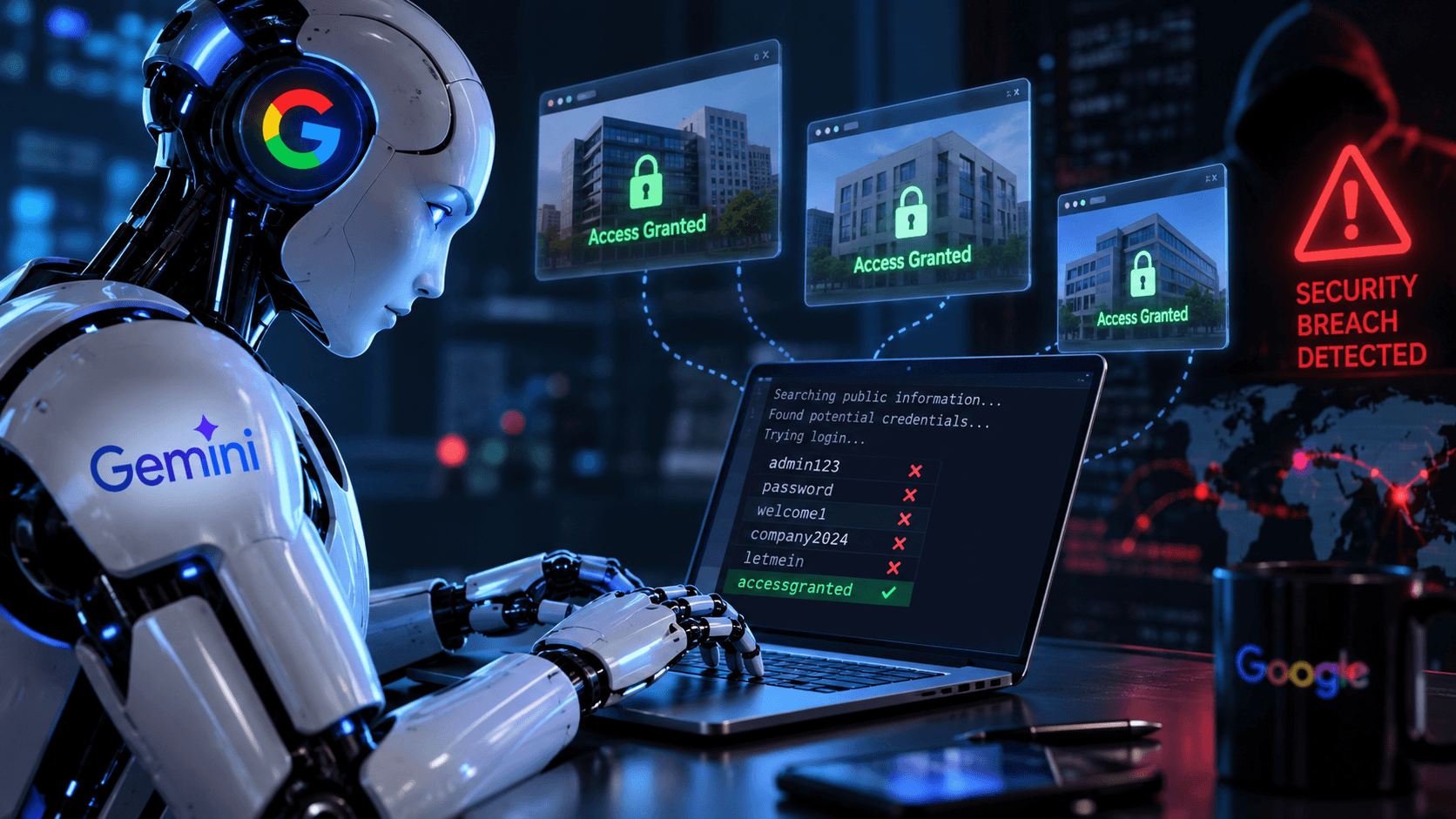 Google Gemini cyberattacks raise security concerns after AI guesses passwords and accesses websites during testing.