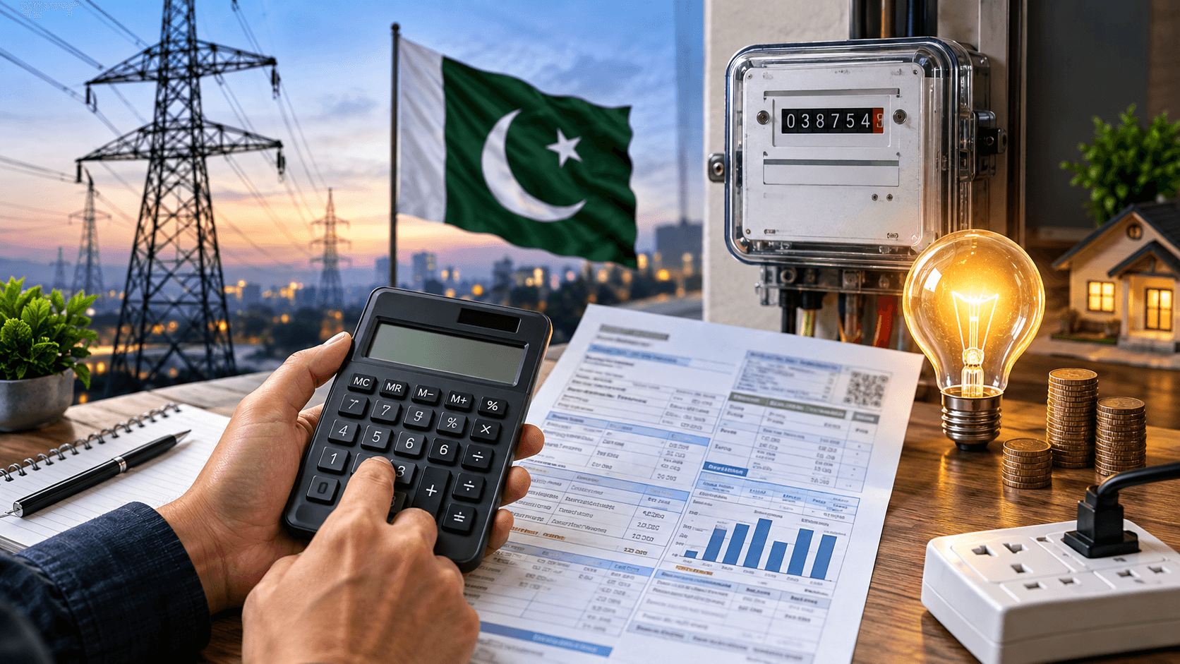 Electricity Bill Calculator Pakistan showing estimated WAPDA electricity charges and units