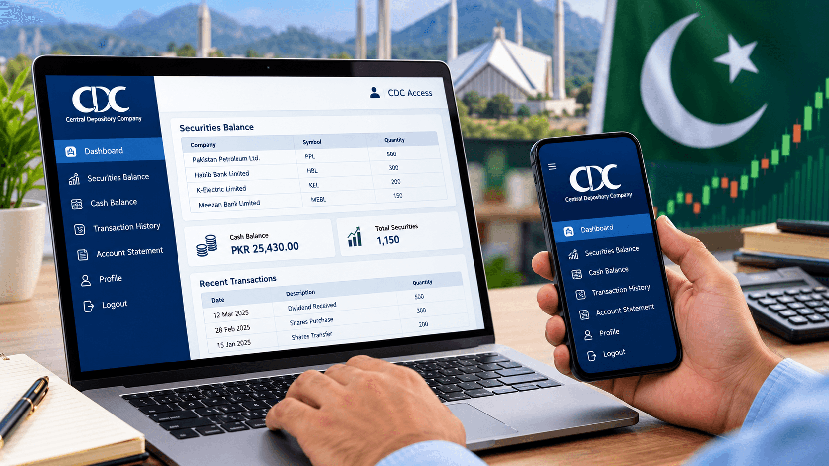 CDC Investor Account Balance online checking guide in Pakistan using the official CDC Access portal