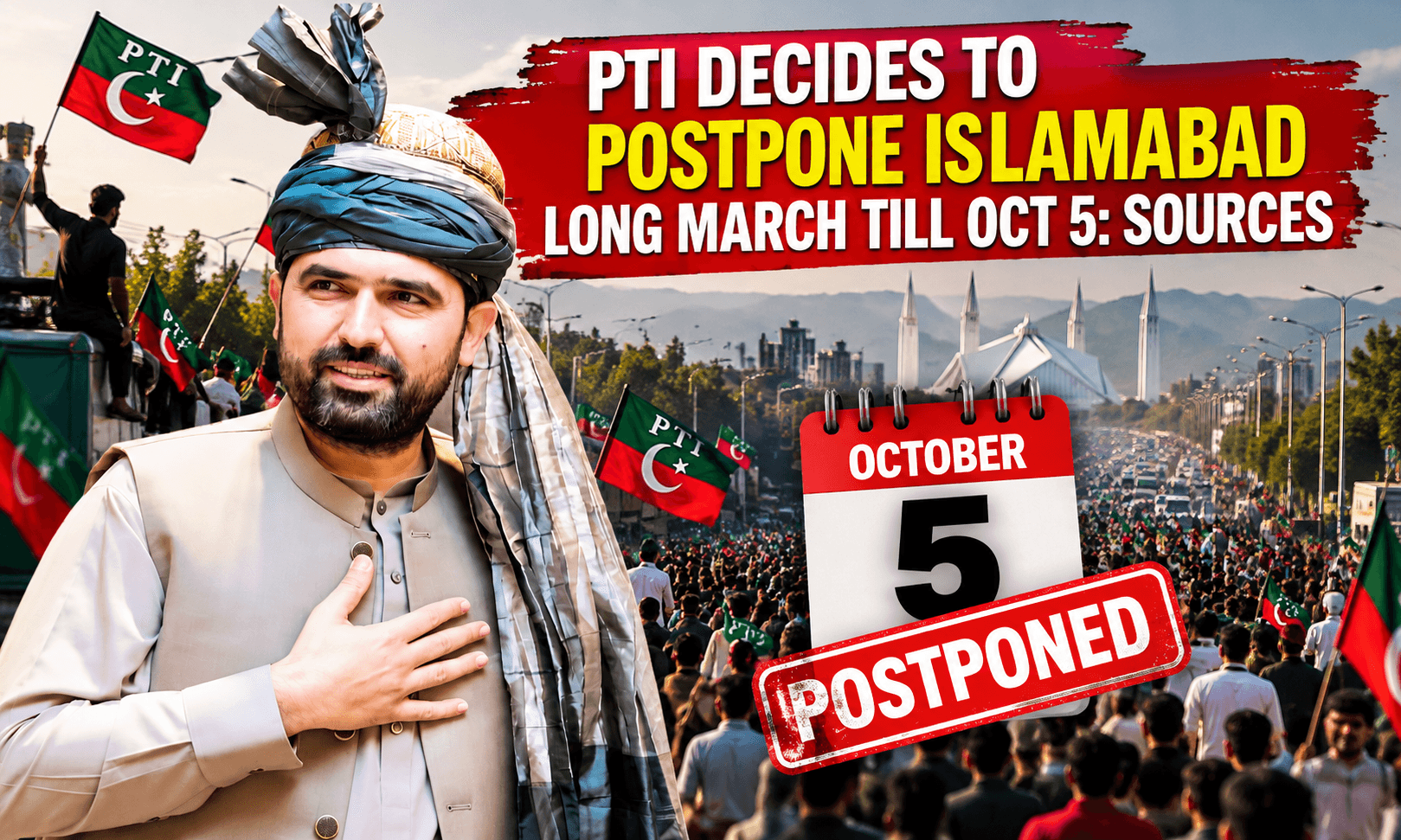 PTI Islamabad long march supporters gather ahead of the planned protest demanding Imran Khan's release
