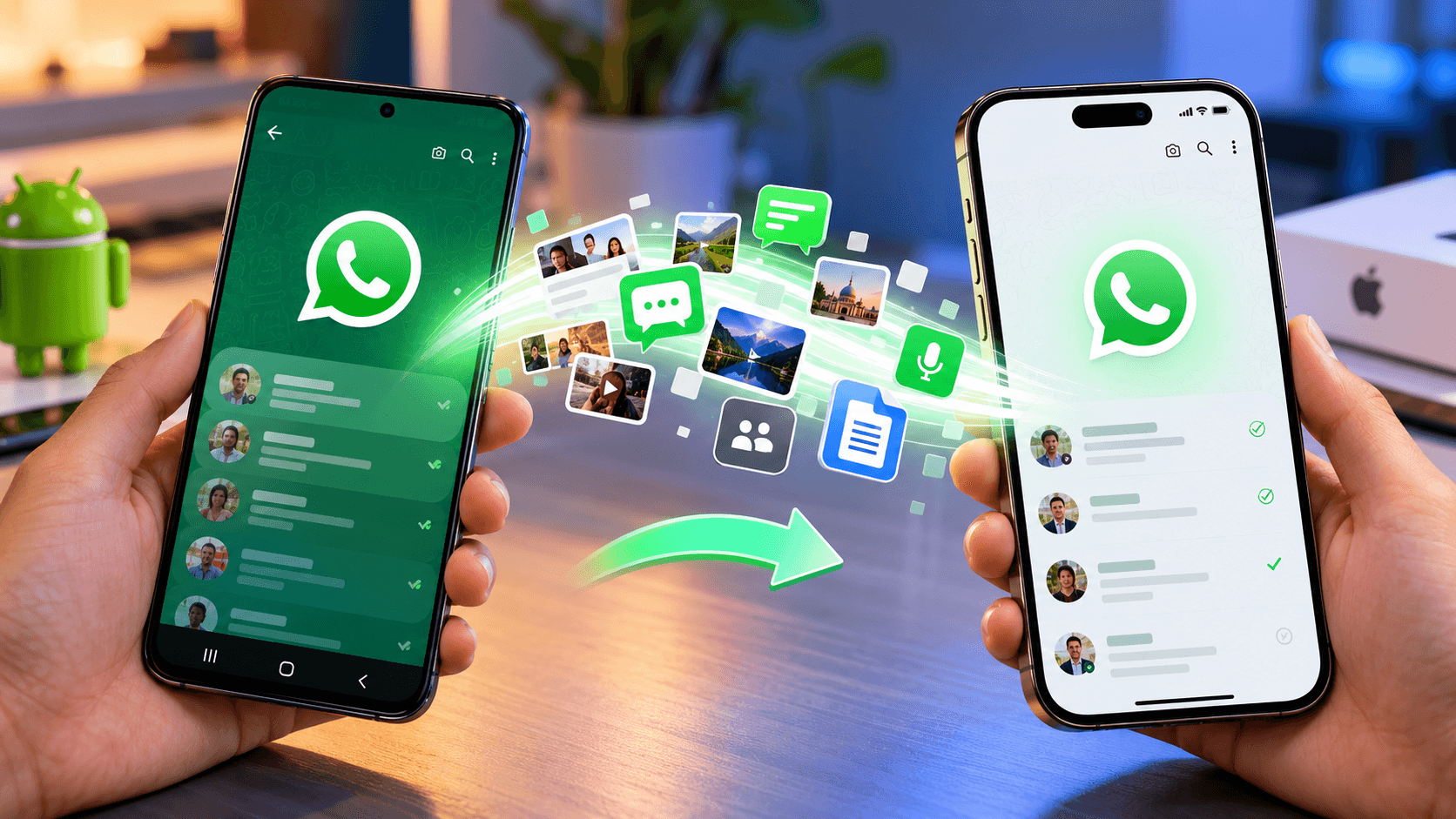 WhatsApp transfer from Android to iPhone without Google Drive