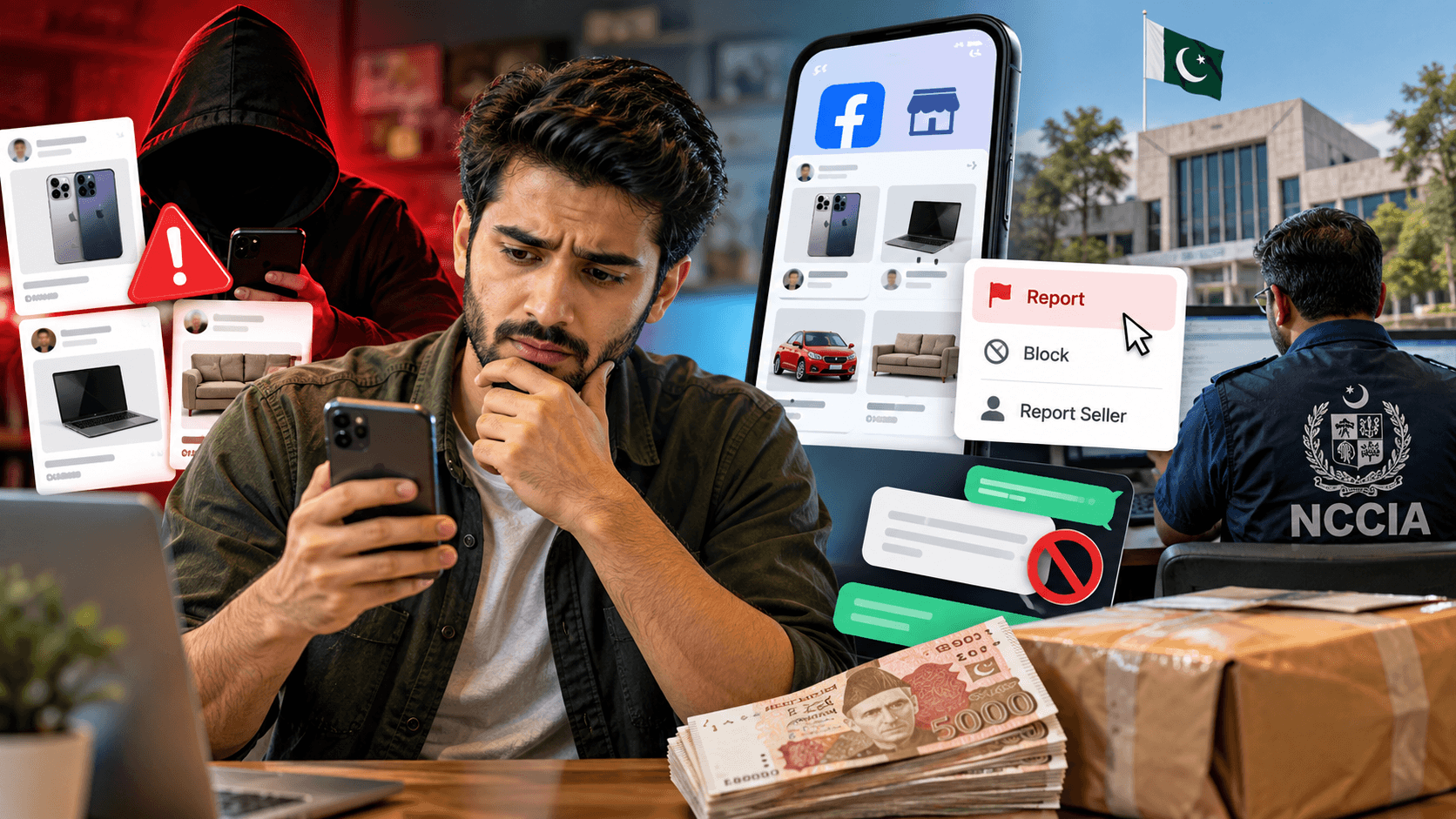 Fake Facebook Marketplace seller reporting process in Pakistan