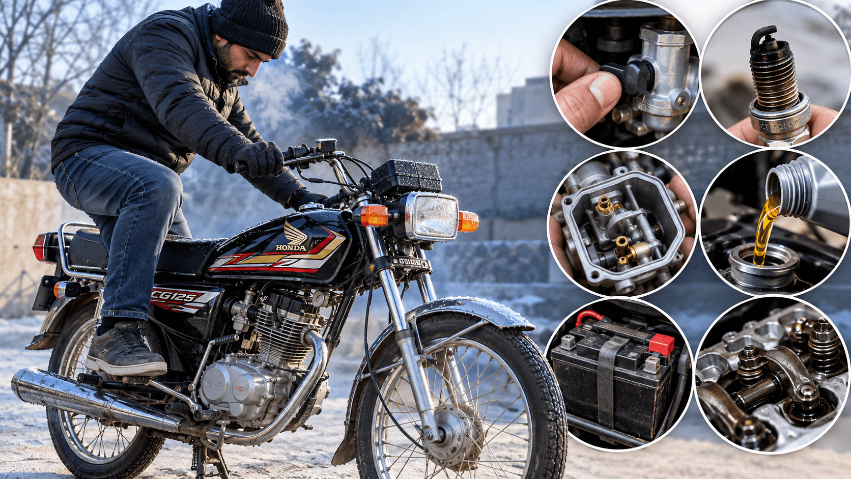 Honda CG 125 cold start problem in winter weather