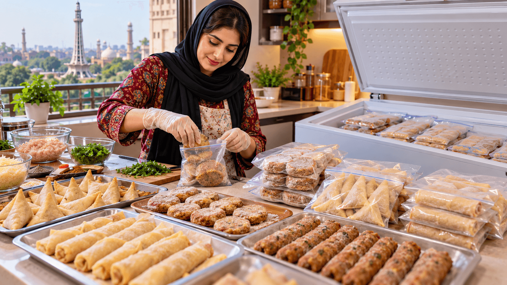 Home-Based Frozen Food Business in Lahore preparing frozen food packs