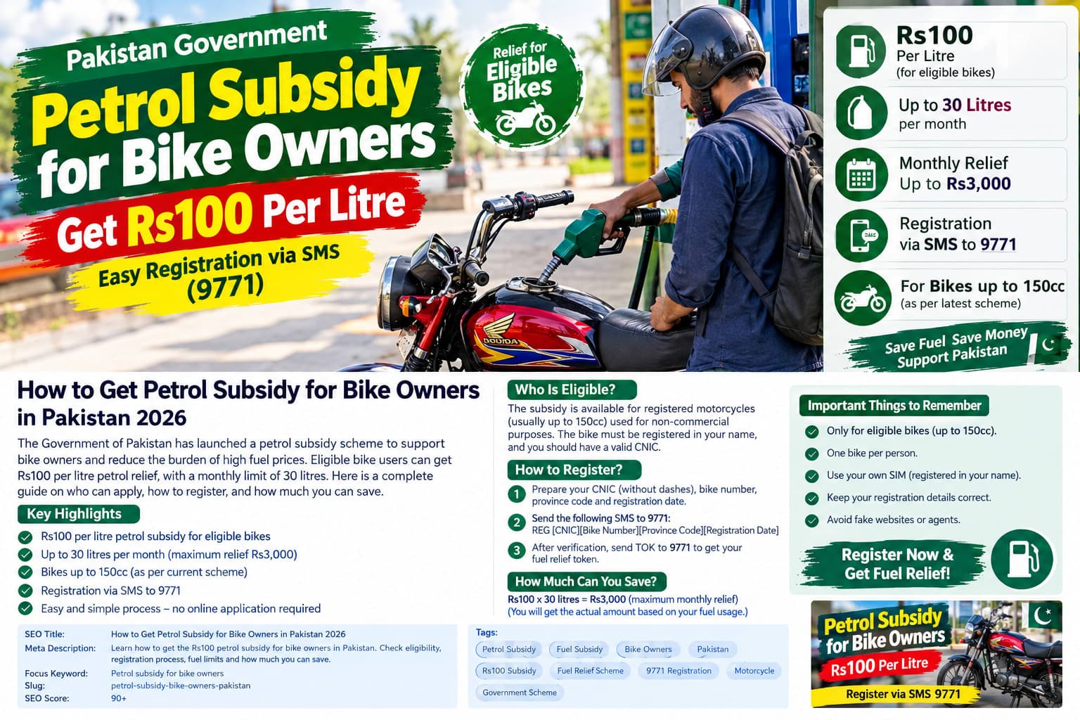 Petrol Subsidy for Bike Owners in Pakistan 2026 – How to Register