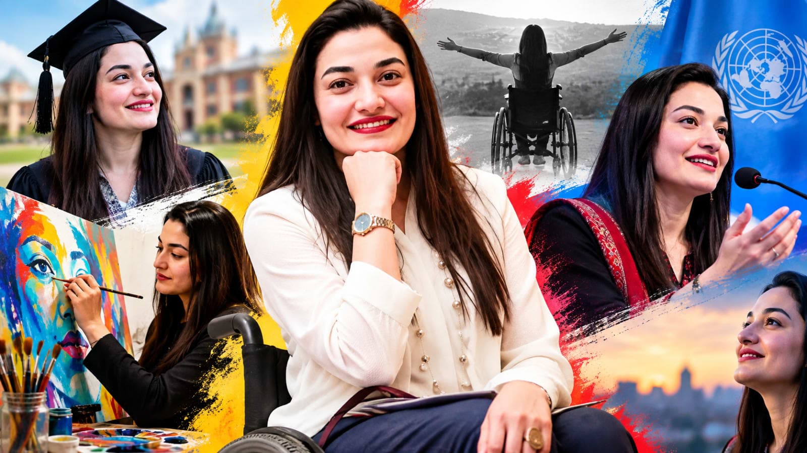Muniba Mazari Biography – Pakistani artist and motivational speaker sharing her inspiring journey of art, education, and resilience.