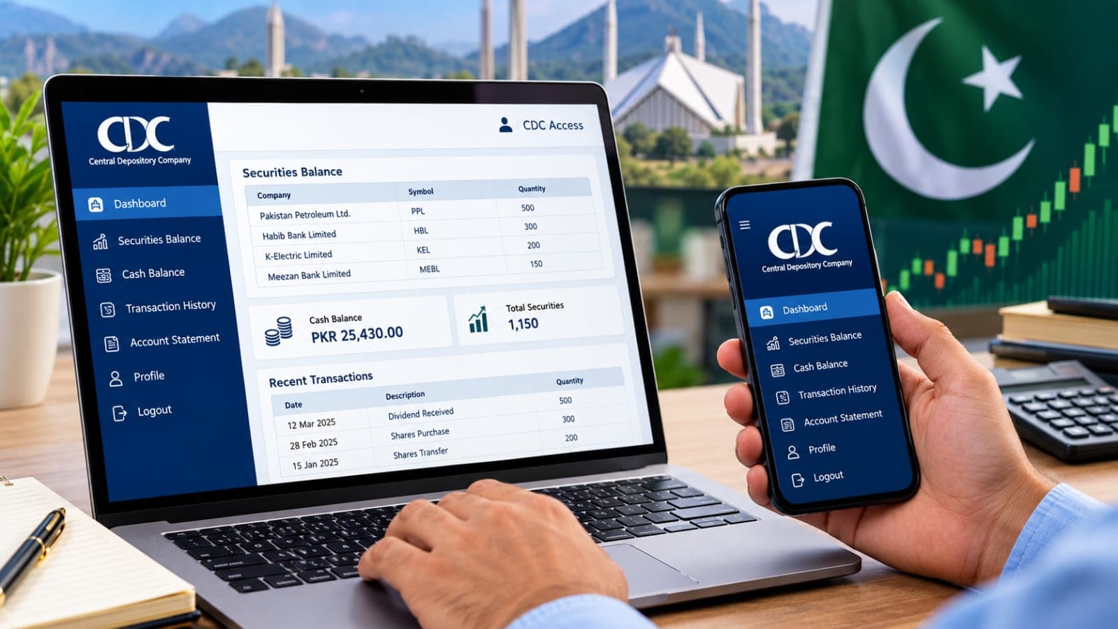 CDC Investor Account Balance online checking guide in Pakistan using the official CDC Access portal