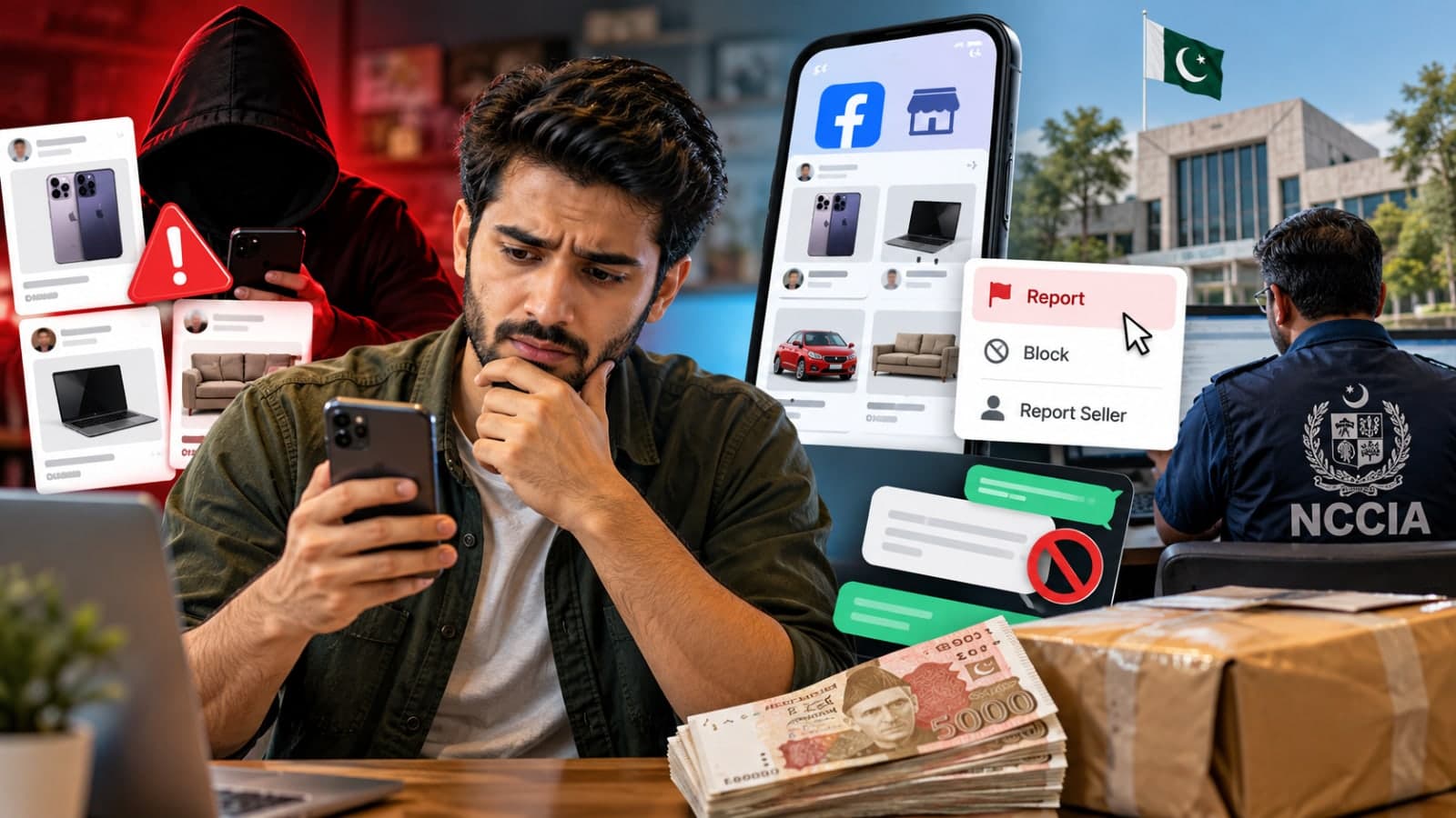 Fake Facebook Marketplace seller reporting process in Pakistan