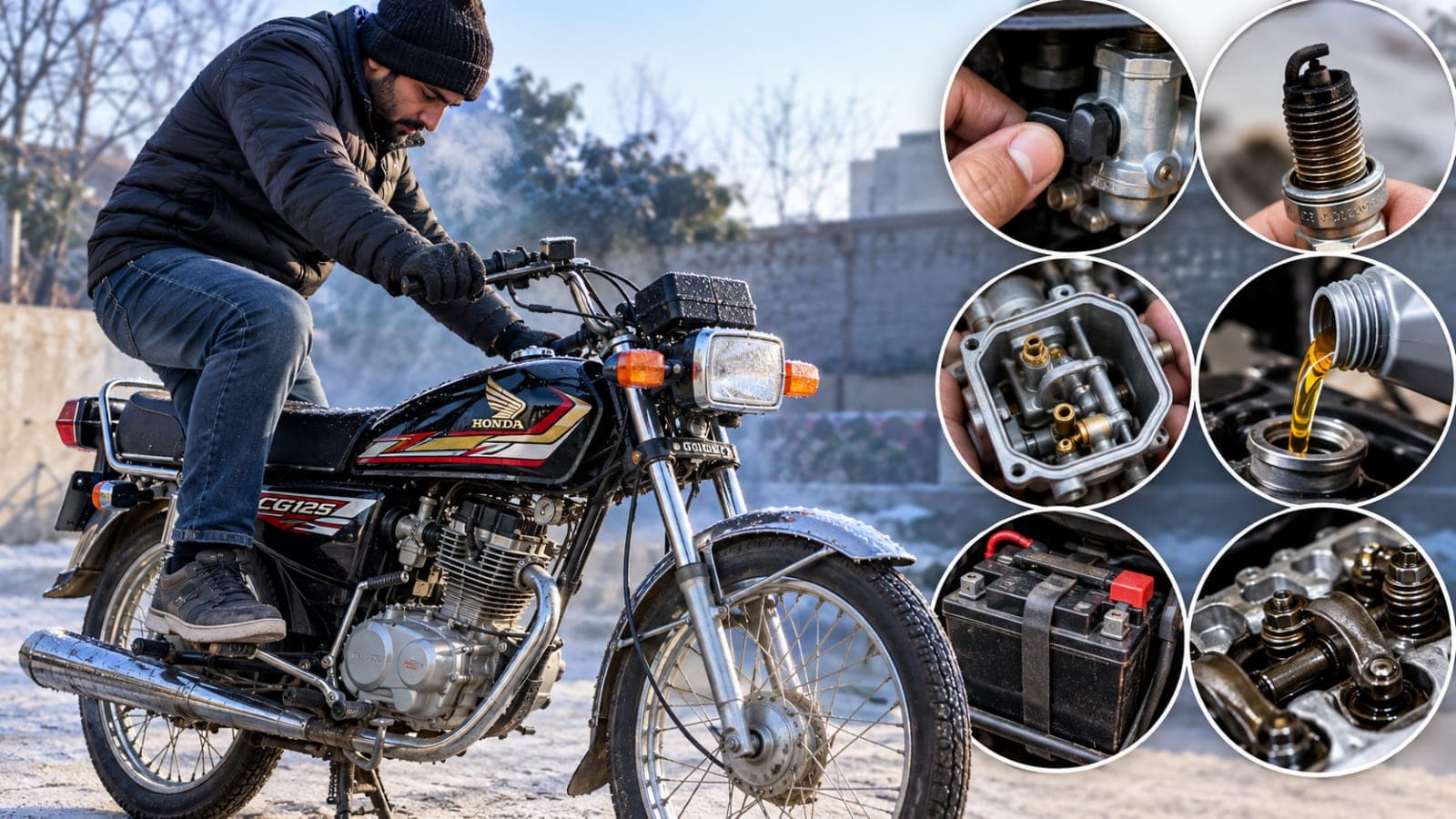 Honda CG 125 cold start problem in winter weather