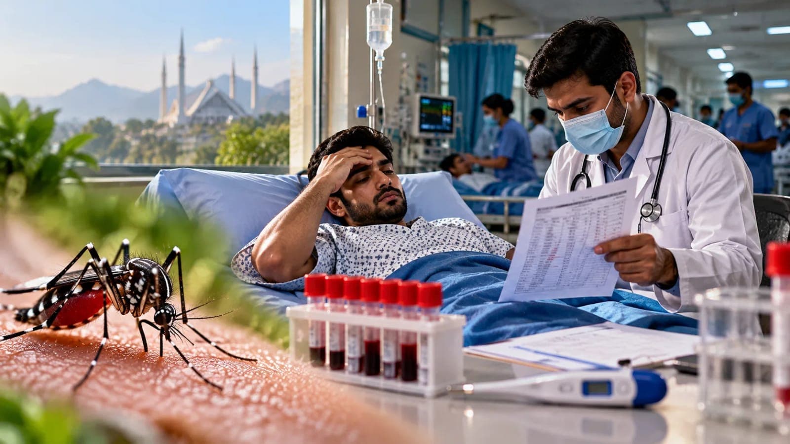 Dengue symptoms in Pakistan 2026 including fever, warning signs and medical testing