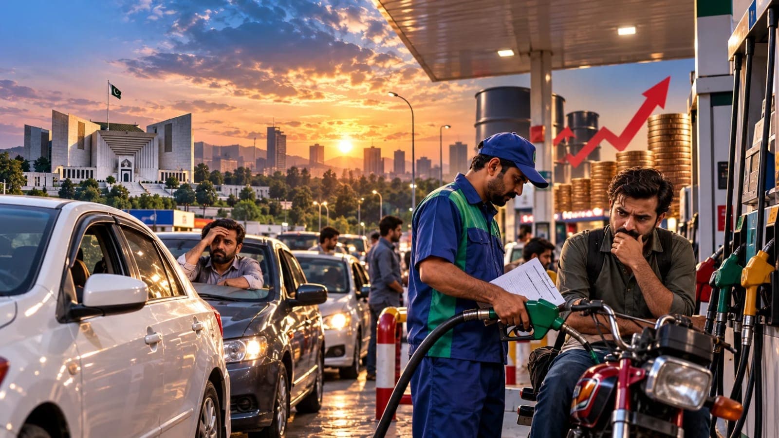 IMF fuel subsidy reforms Pakistan 2026 and rising petrol prices at a Pakistani fuel station