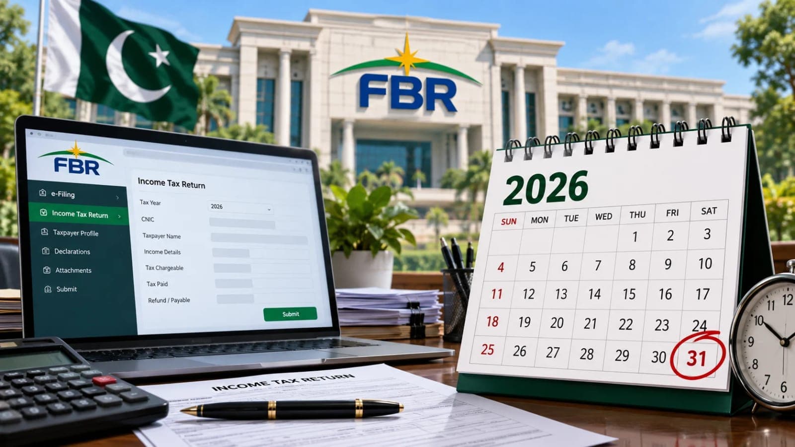 FBR tax return deadline 2026 extended to October 31 in Pakistan