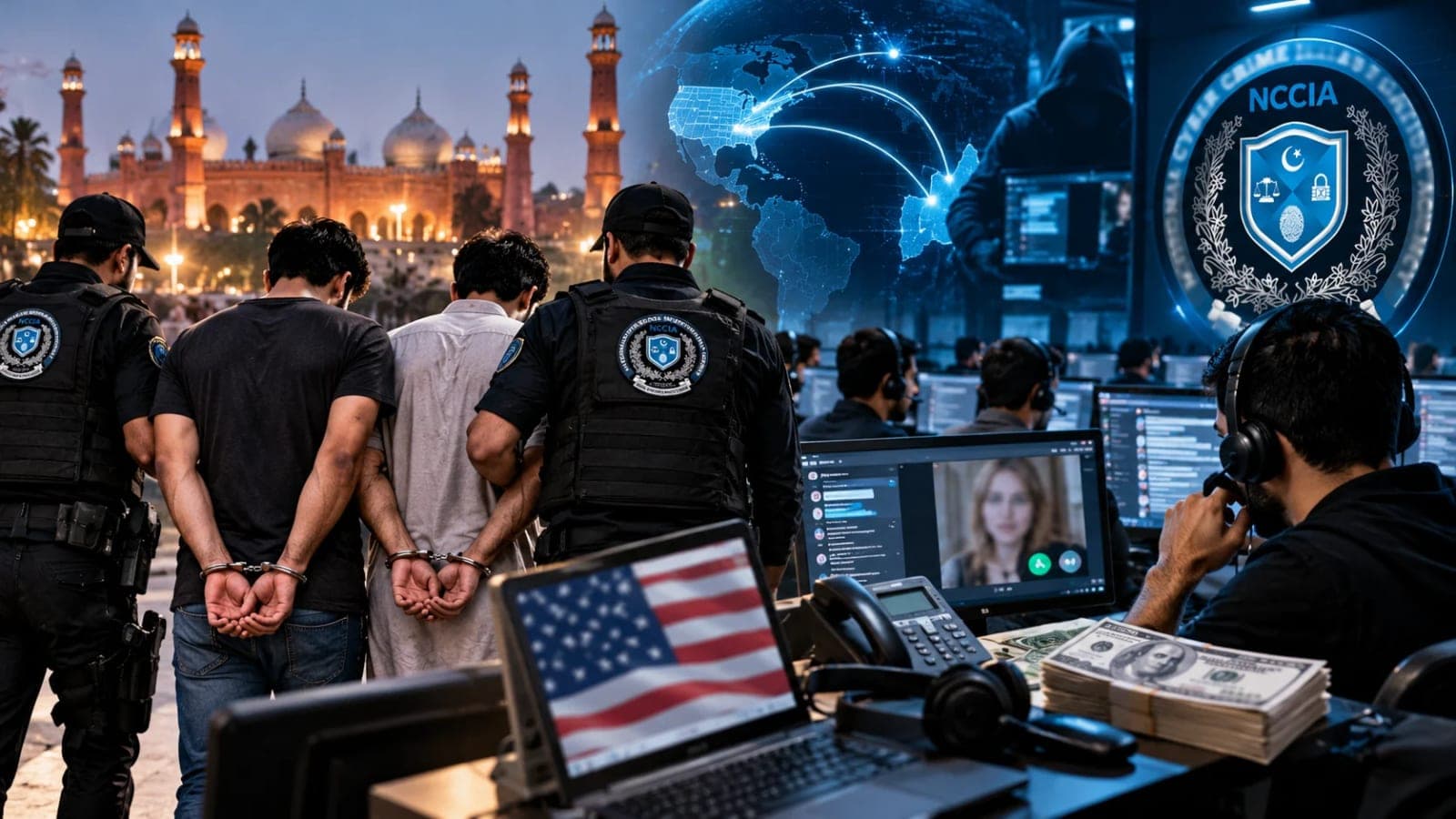 NCCIA Lahore call centre scam investigation involving alleged financial fraud targeting Americans
