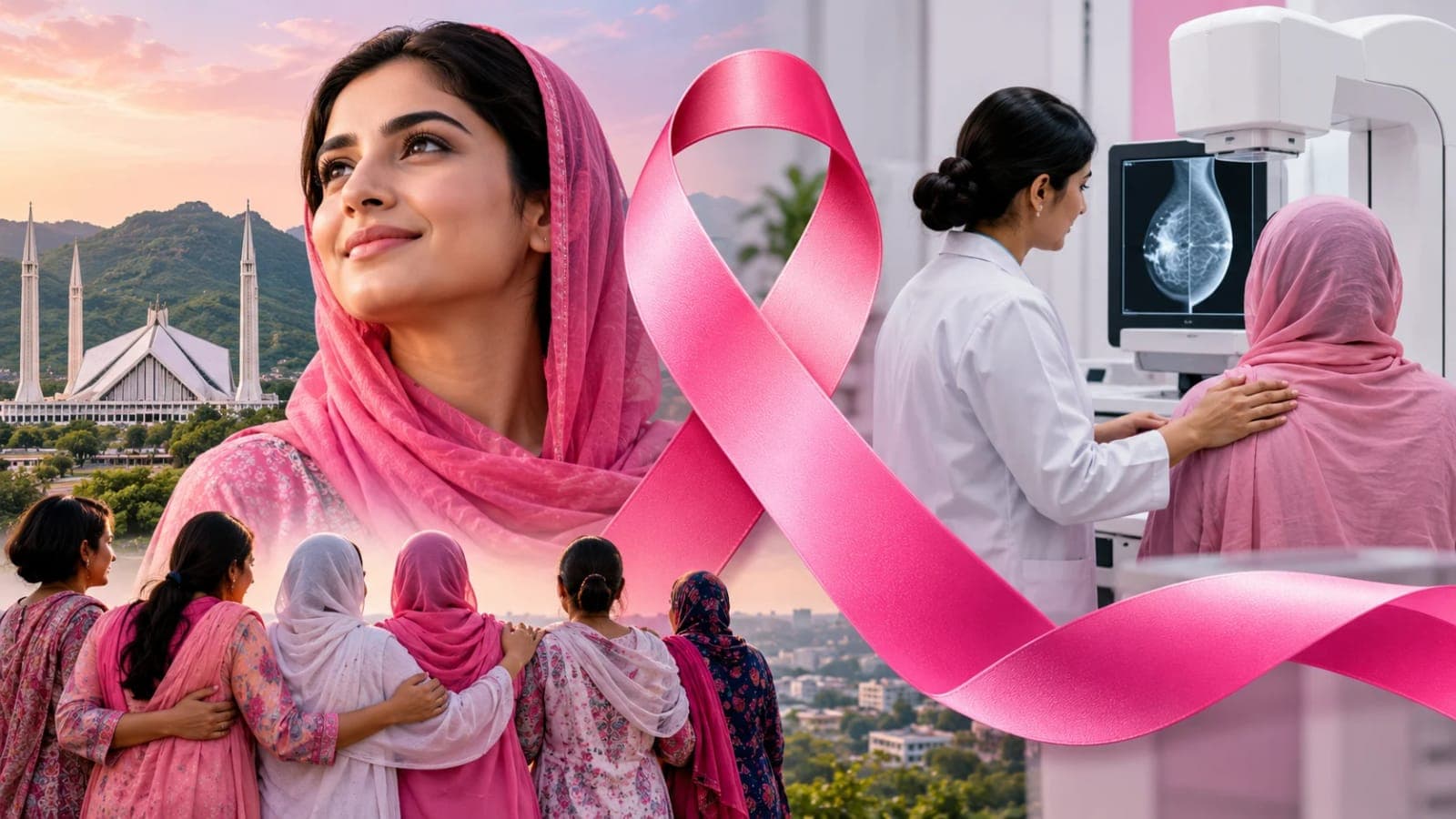 Healthcare professional discussing breast health with a patient in Pakistan