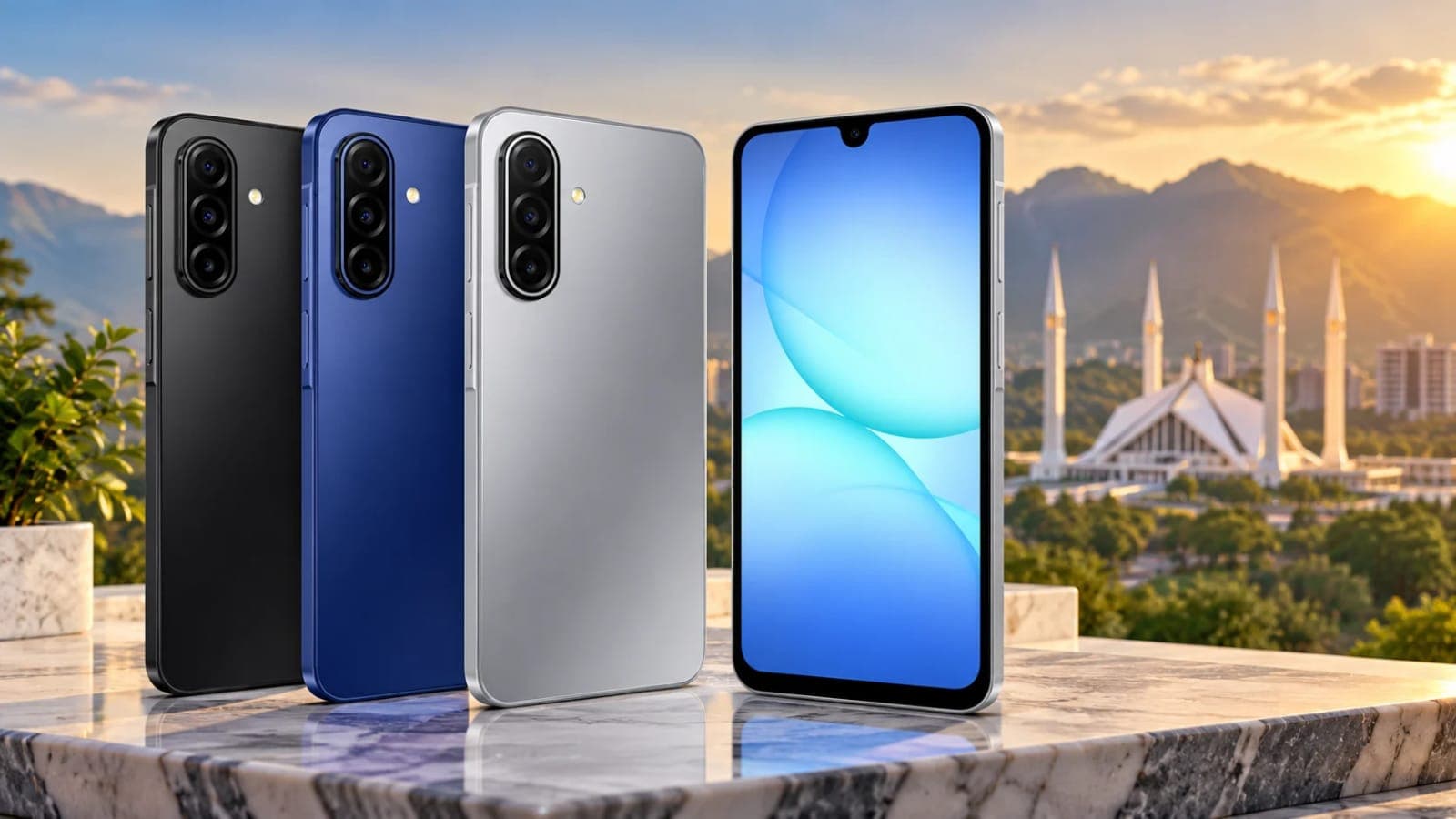 Samsung A17 price in Pakistan 2026 showing Galaxy A17 4G smartphone, AMOLED display and triple rear camera