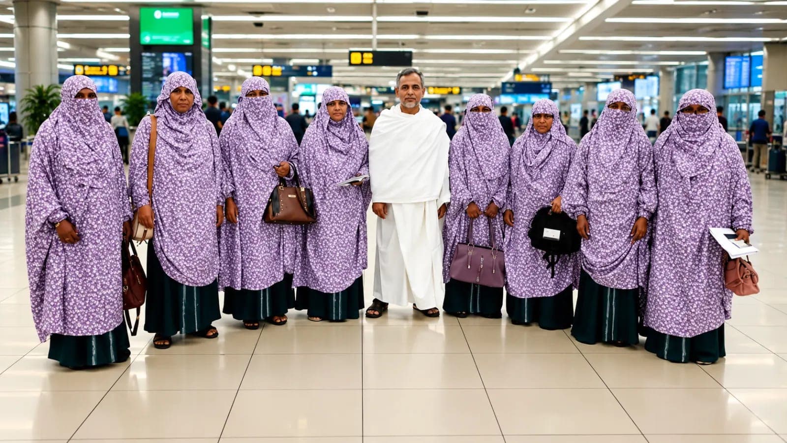 Bangladeshi man Umrah journey with his eight sisters to the holy city of Makkah in Saudi Arabia