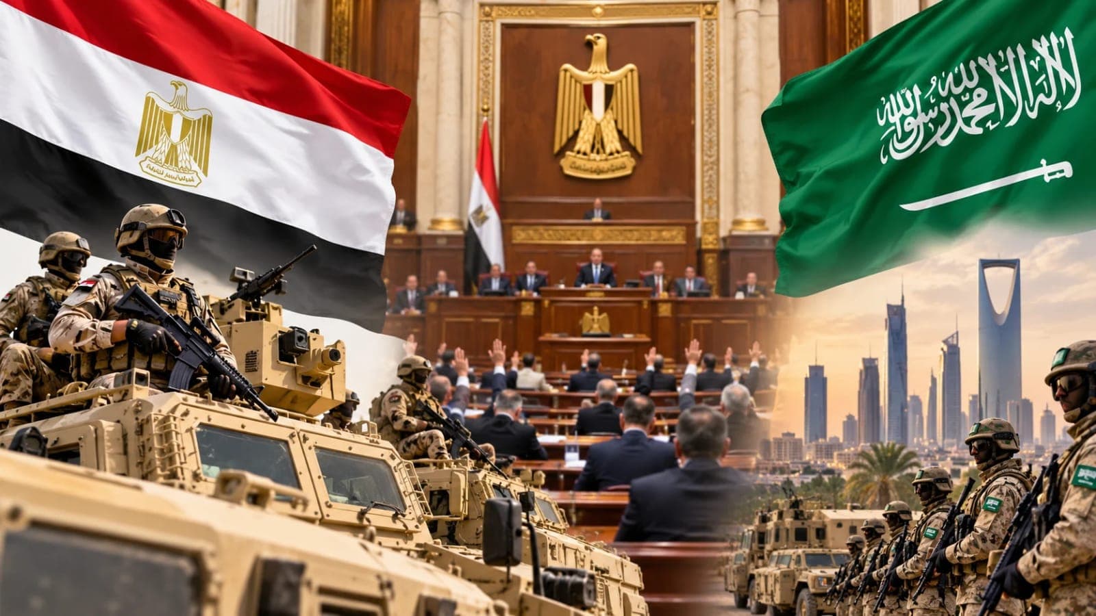 Egypt Saudi military support vote in Egypt's parliament chamber