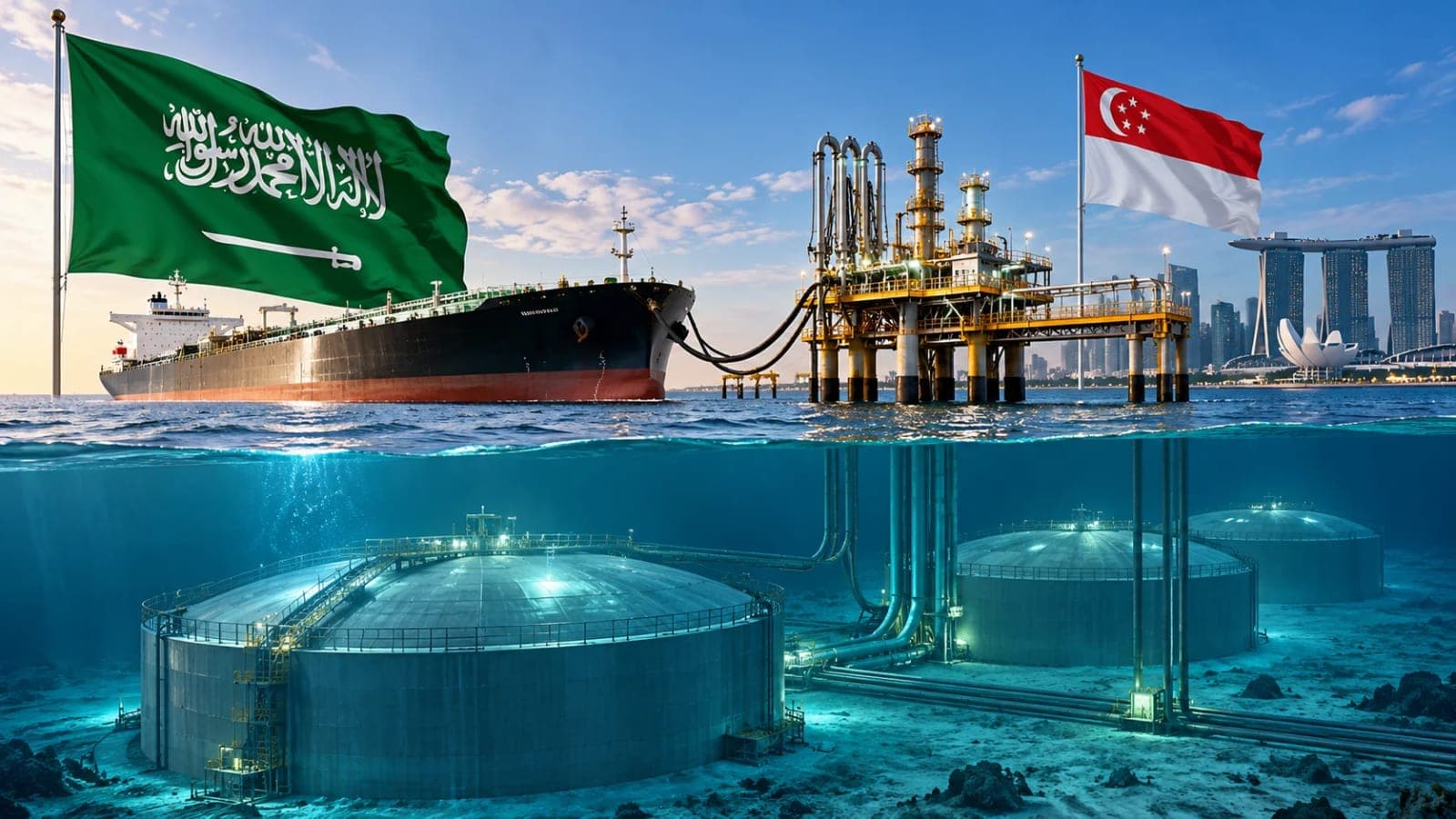 Saudi crude oil Singapore storage caverns on Jurong Island planned from 2027