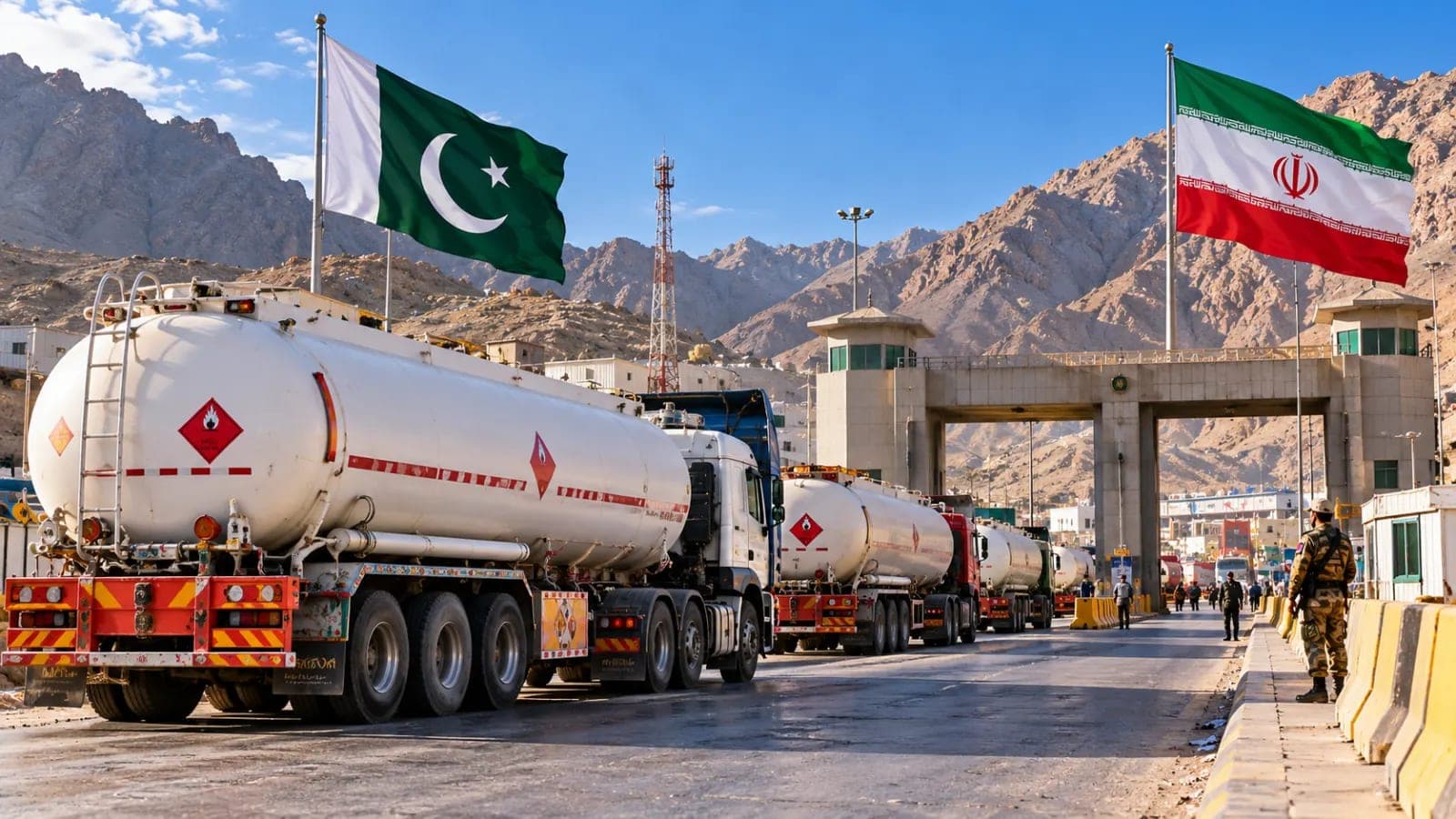 Pakistan Iran LPG supply tankers crossing at Gabd-Rimdan border after closure