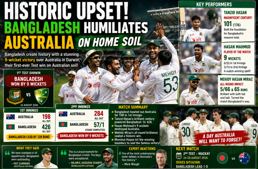 Historic Upset! Bangladesh Humiliates Australia on Home Soil
