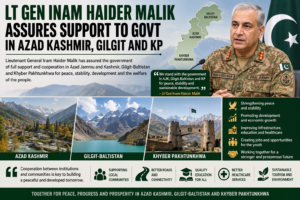 Lt Gen Inam Haider Malik Assures Support to Govt in Azad Kashmir, Gilgit and KP