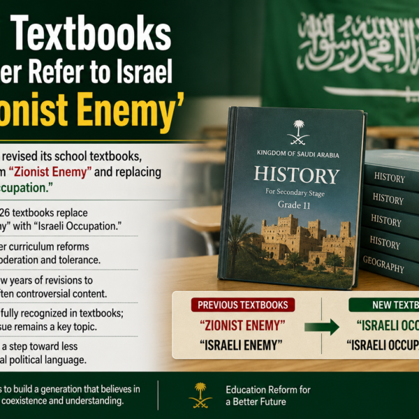 Textbooks in Saudi Arabia No Longer Refer to Israel as ‘Zionist Enemy’