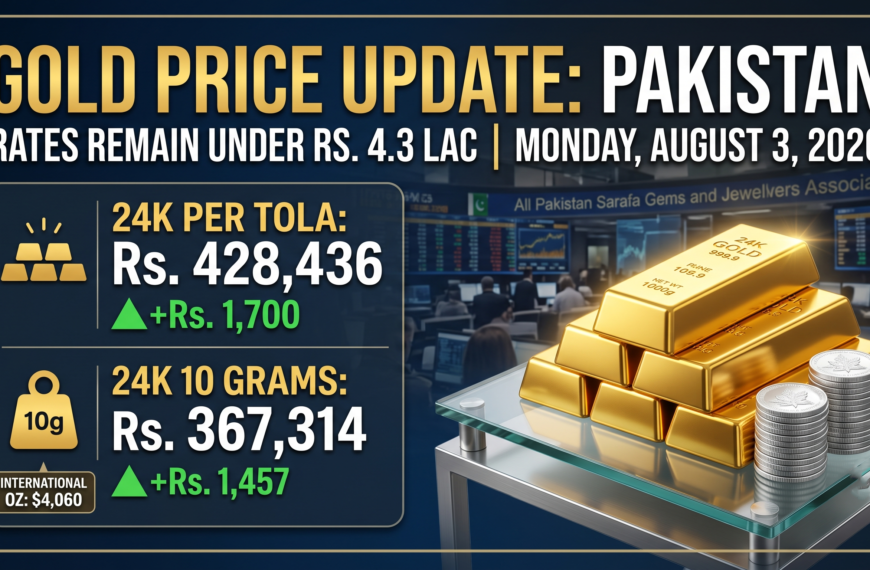 Gold Price Remains Under Rs. 4.3 Lac in Pakistan Rates Rebound on Global Rally